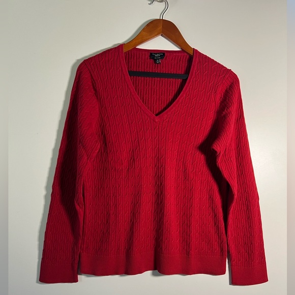 TALBOTS RED SWEATER WOMEN’S V-NECK - Picture 4 of 12